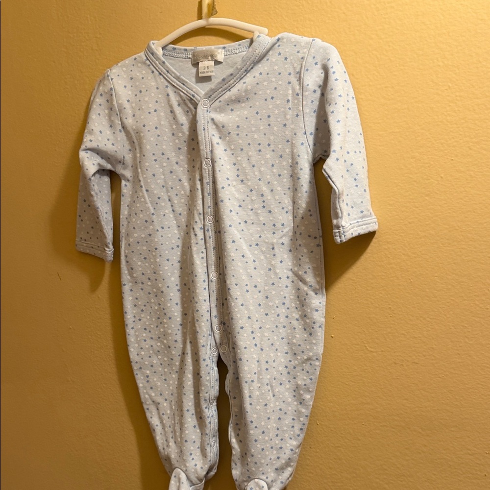 Kissy Kissy Light Blue Star Print Footed One-Piece